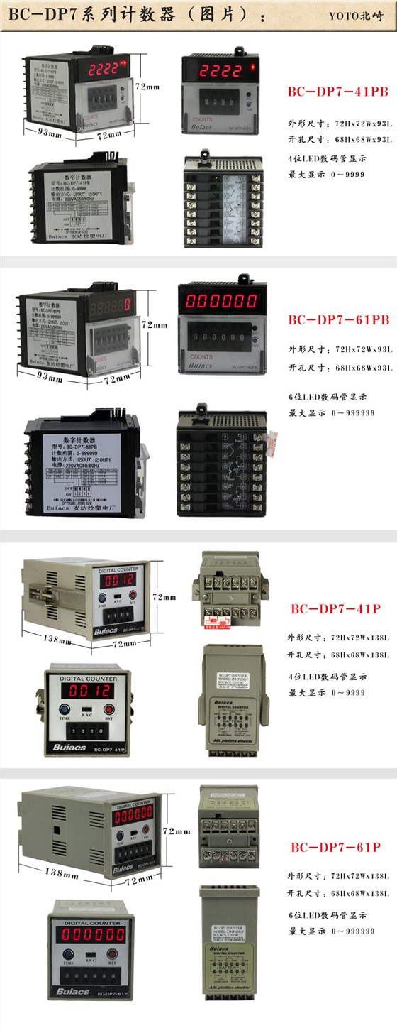 1、BC-DP7-61PB\41PB数显数字计数器