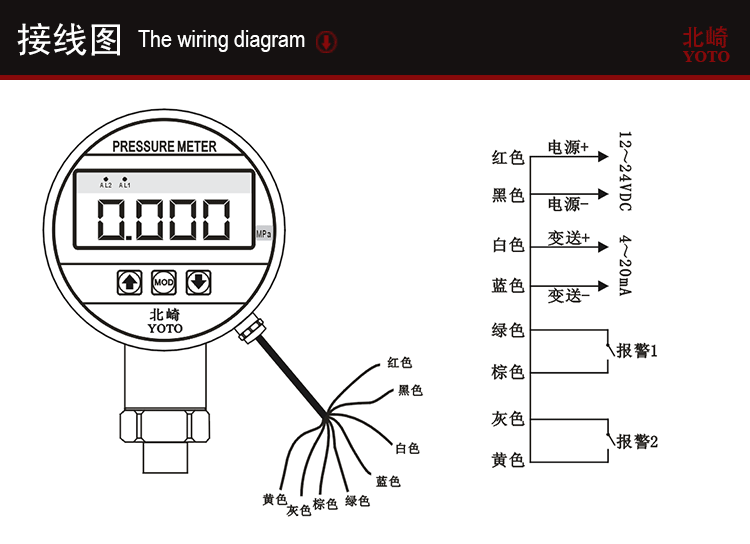 PE8不锈钢数显压力表接线图：_06